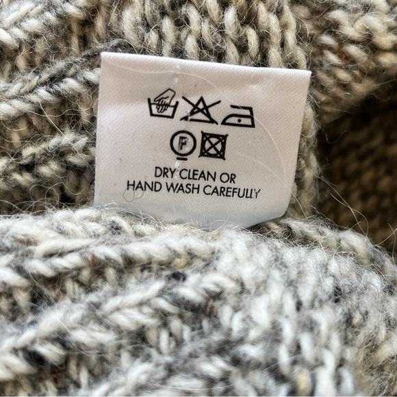 Fisherman Ireland Sweater Knit Merino Alpaca Wool Blend Shawl Collar Button Sz M - Picture 5 of 16